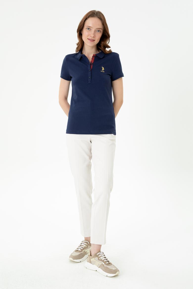 Kadın Lacivert Basic Polo Yaka Tişört - 50262694009