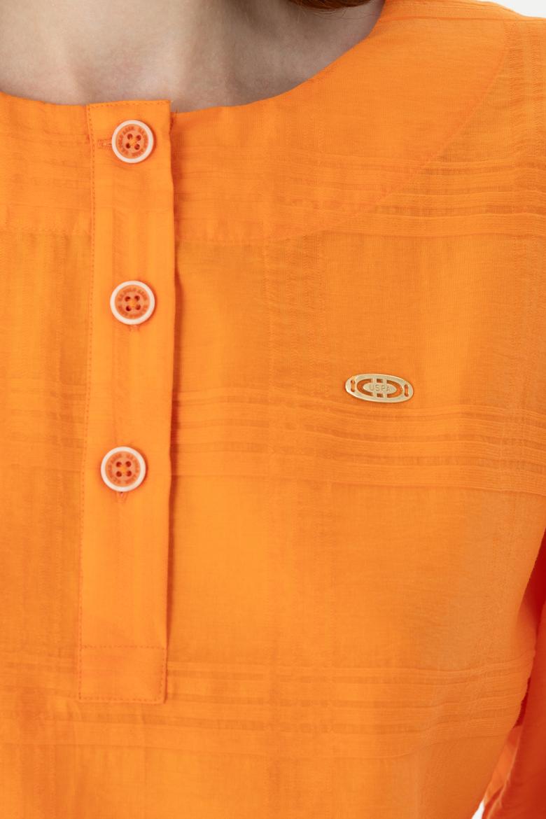 Kadın Turuncu Kısa Kollu Gömlek - 50264176010
