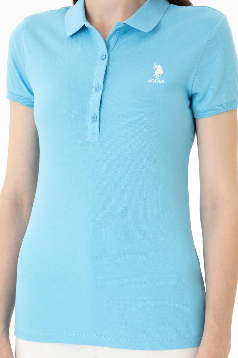 Kadın Turkuaz Polo Yaka Tişört - 50262716156
