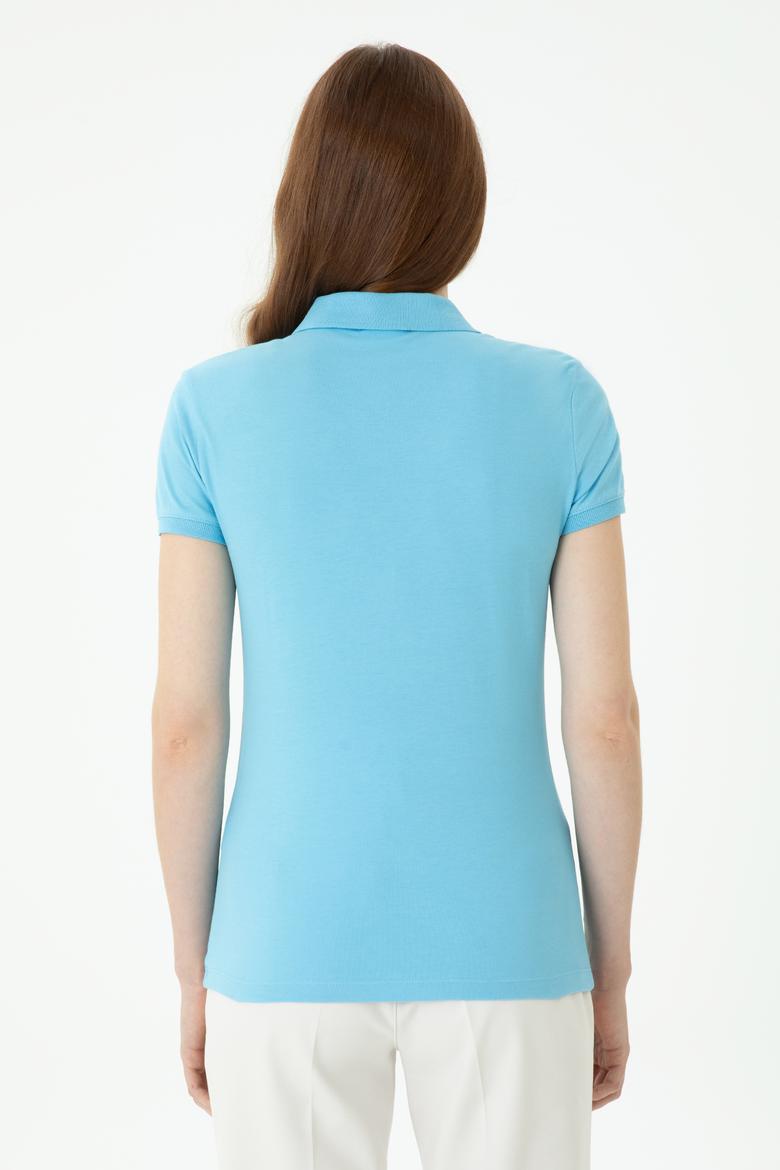 Kadın Turkuaz Polo Yaka Tişört - 50262716156