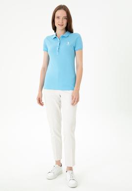 Kadın Turkuaz Polo Yaka Tişört - 50262716156