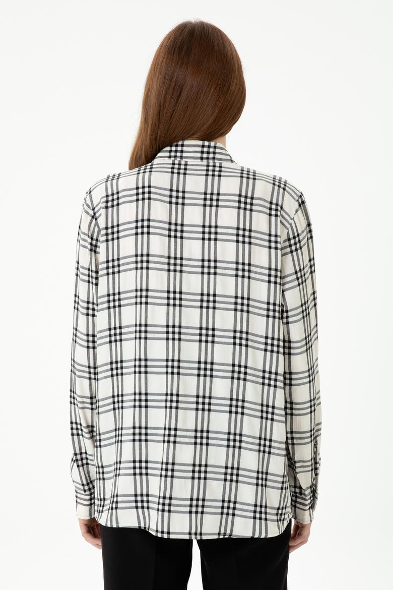 Kadın Lacivert Uzun Kollu Gömlek - 50264951018