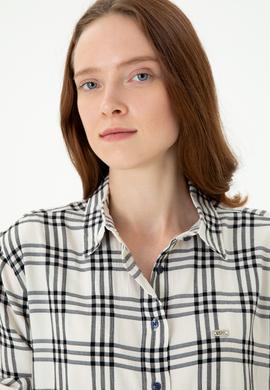 Kadın Lacivert Uzun Kollu Gömlek - 50264951018