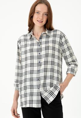 Kadın Lacivert Uzun Kollu Gömlek - 50264951018