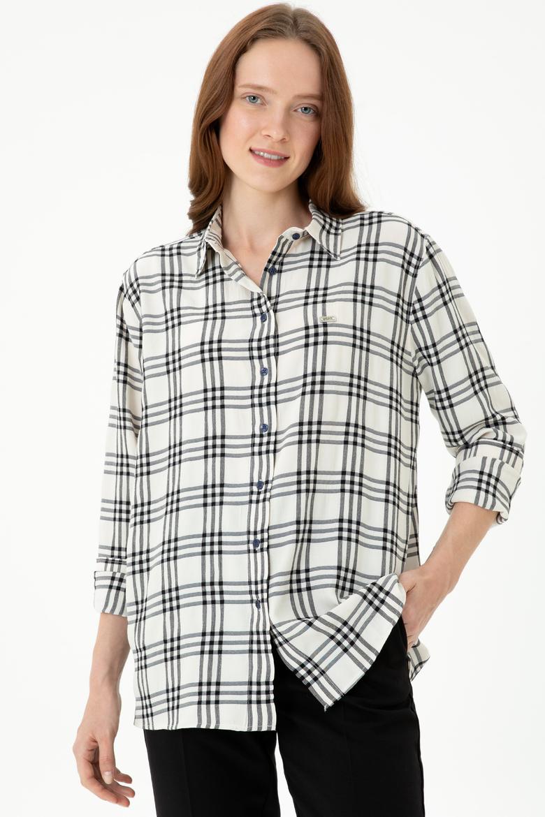 Kadın Lacivert Uzun Kollu Gömlek