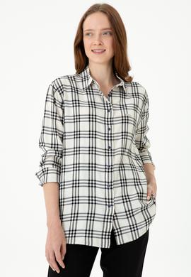 Kadın Lacivert Uzun Kollu Gömlek - 50264951018