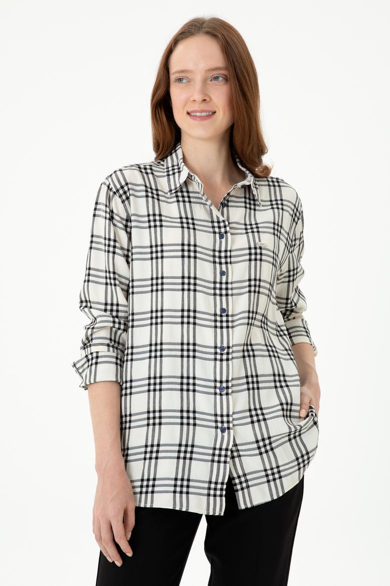 Kadın Lacivert Uzun Kollu Gömlek - 50264951018