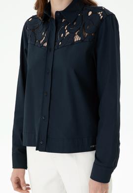 Kadın Lacivert Uzun Kollu Gömlek - 50271450002