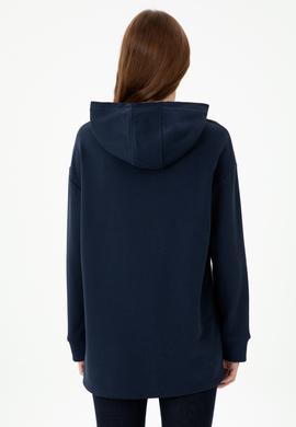 Kadın Lacivert Kapüşonlu Sweatshirt - 50271642028