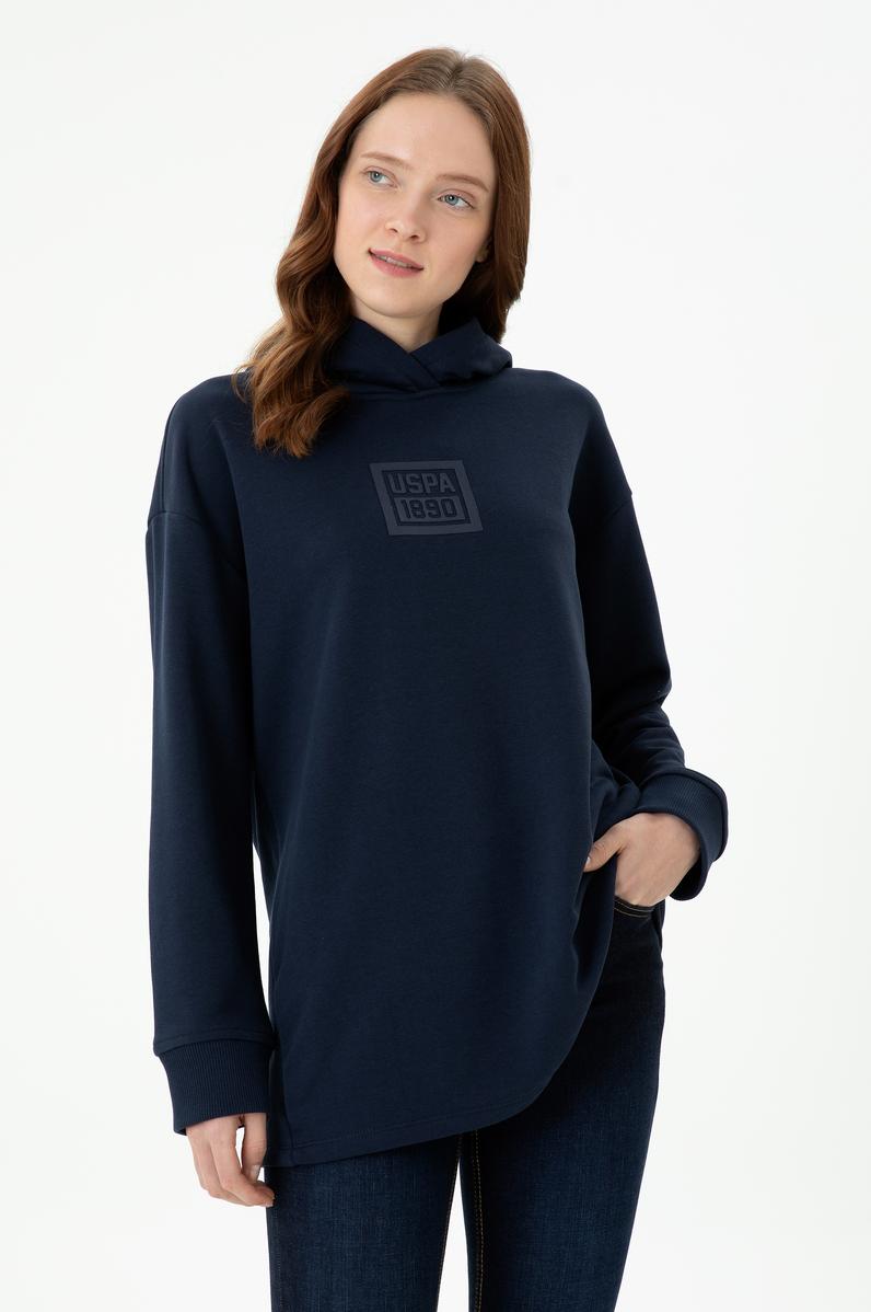 Kadın Lacivert Kapüşonlu Sweatshirt