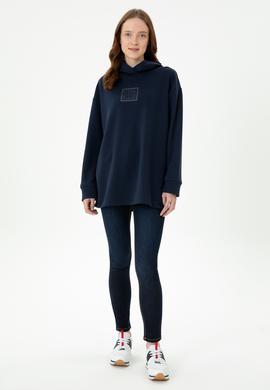 Kadın Lacivert Kapüşonlu Sweatshirt - 50271642028