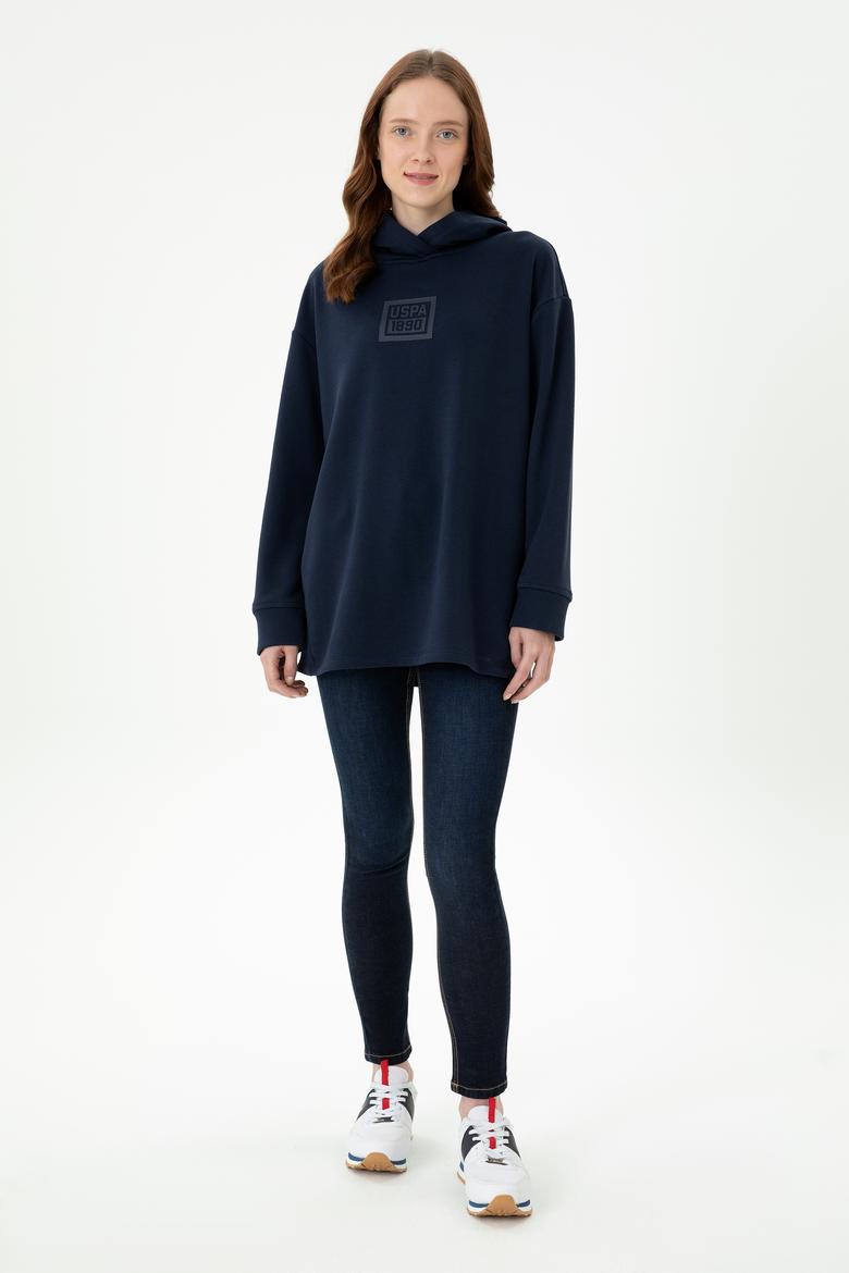 Kadın Lacivert Kapüşonlu Sweatshirt - 50271642028