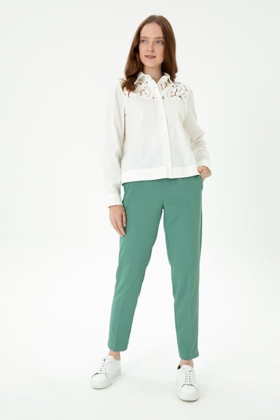 Kadın Mint Carrot High Waist Fit Pantolon