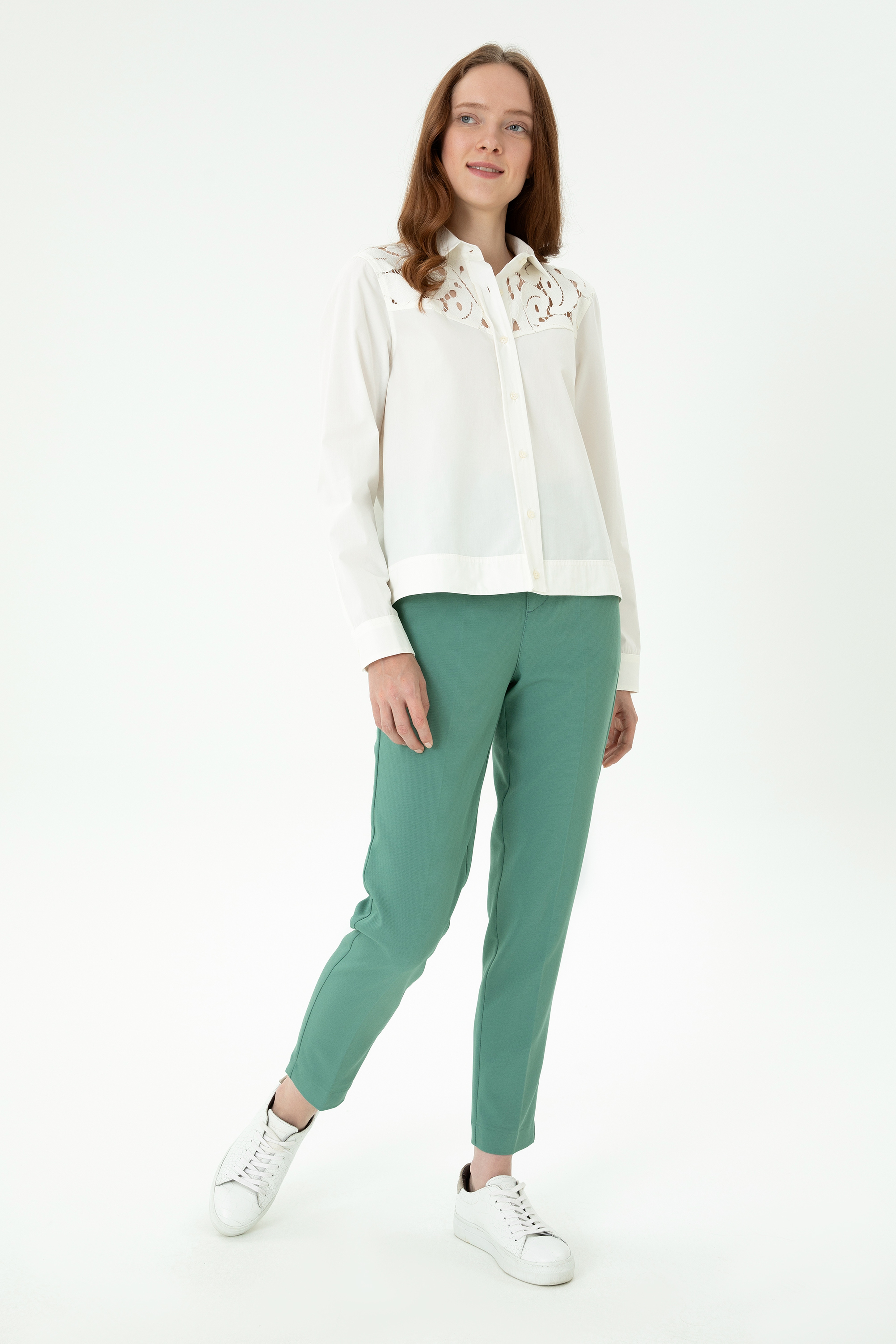Kadın Mint Carrot High Waist Fit Pantolon - Image 1