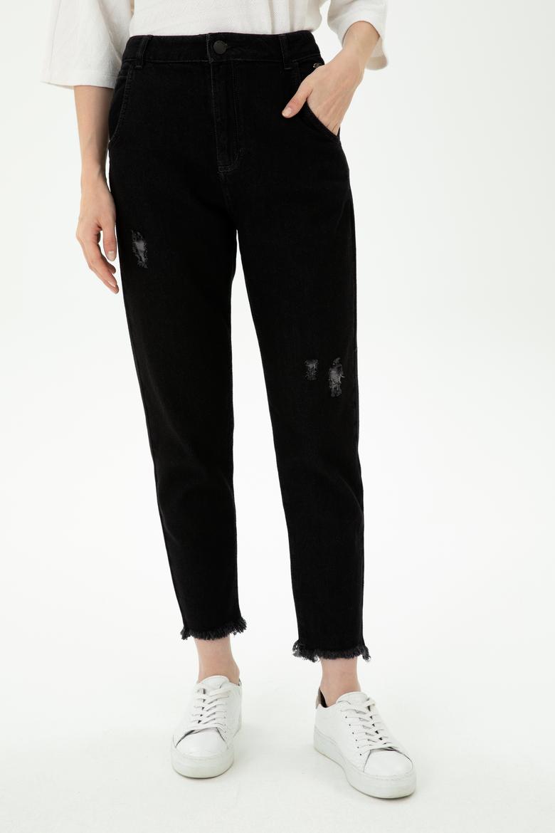 Kadın Siyah Mom High Waist Fit Jean Pantolon - 50272278002