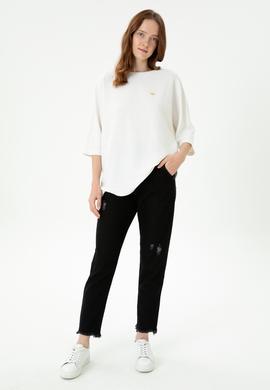 Kadın Siyah Mom High Waist Fit Jean Pantolon - 50272278002