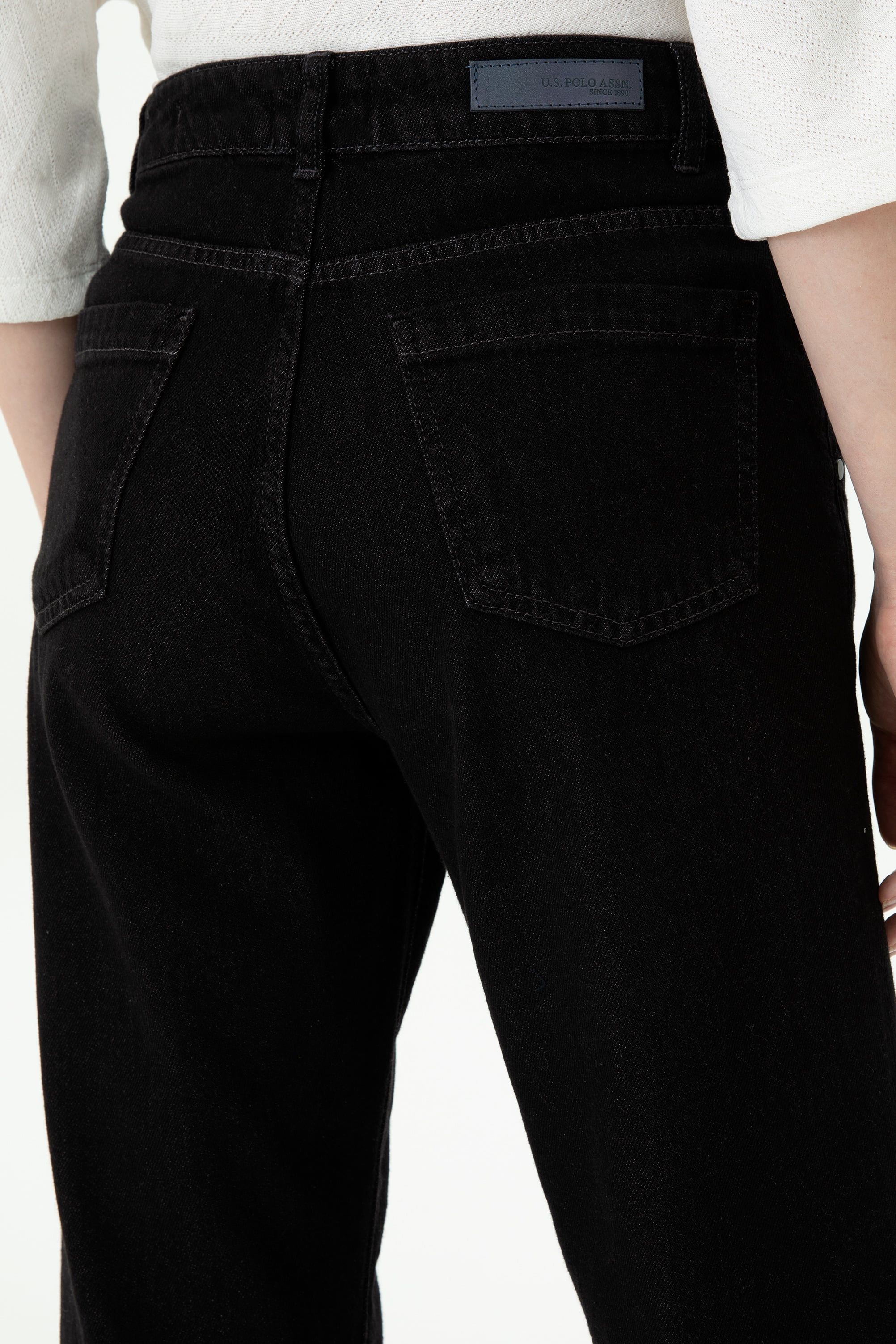 Kadın Siyah Mom High Waist Fit Jean Pantolon