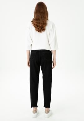 Kadın Siyah Mom High Waist Fit Jean Pantolon - 50272278002