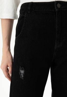 Kadın Siyah Mom High Waist Fit Jean Pantolon - 50272278002