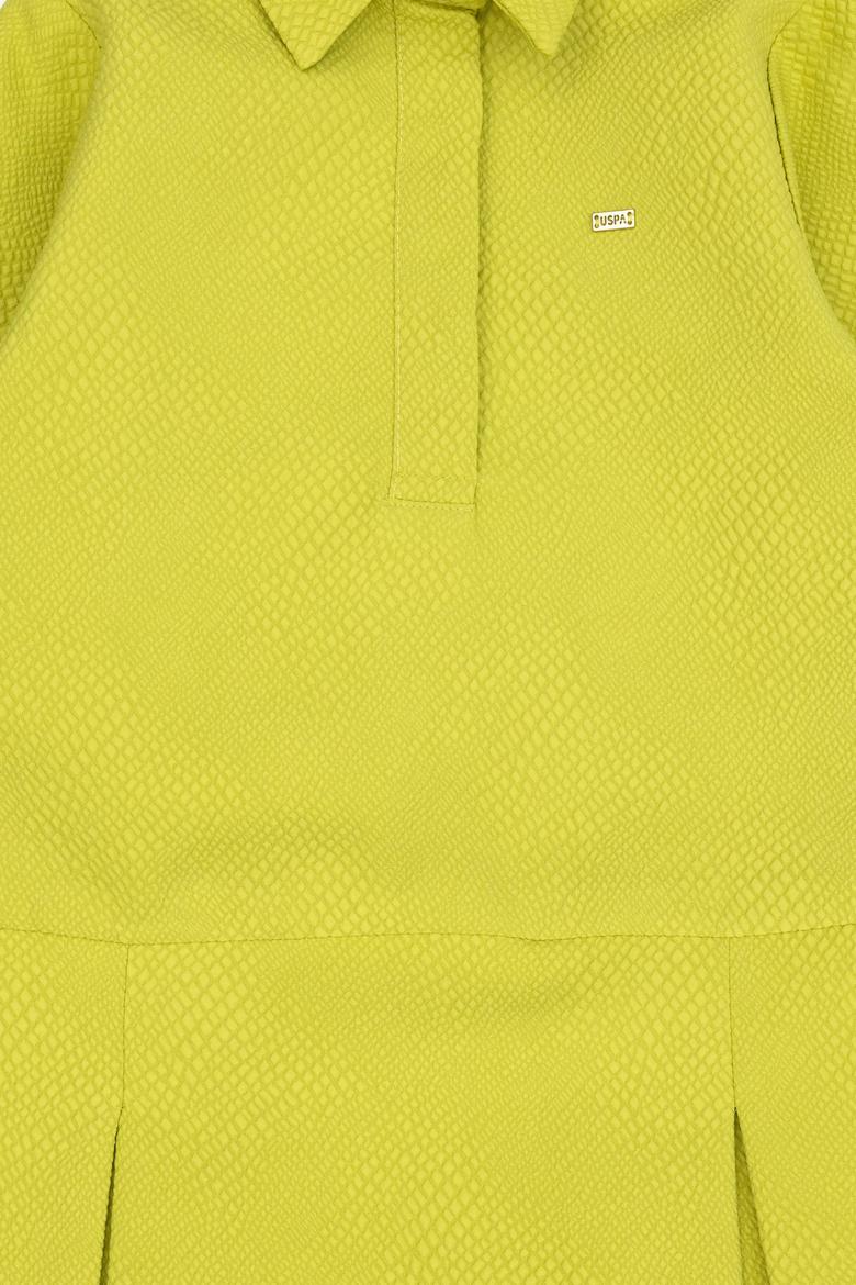 Kız Çocuk Fıstık Yeşili Dokuma Elbise - 50272711025