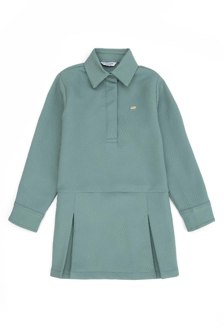 Kız Çocuk Mint Dokuma Elbise - 50272711037