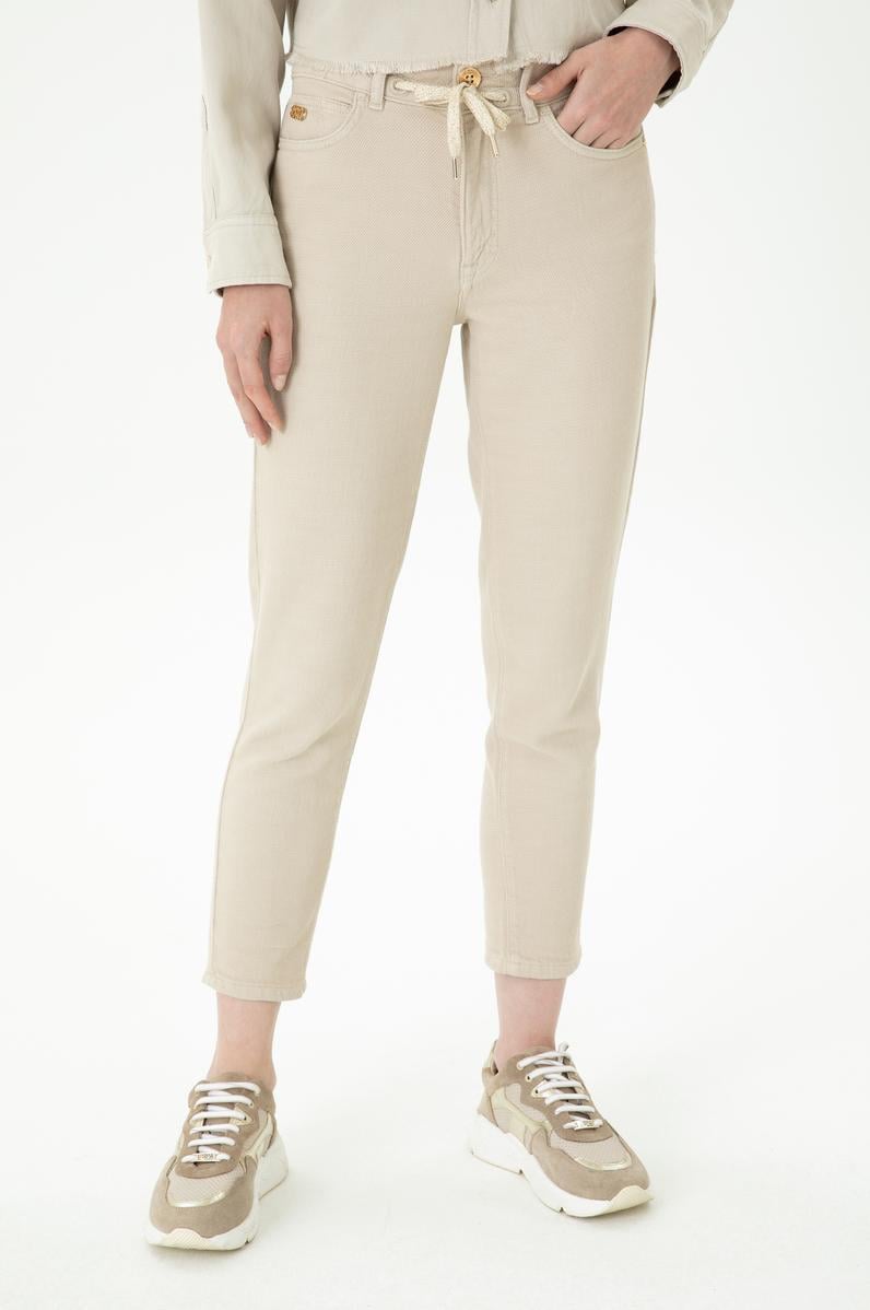 Kadın Bej Jean Pantolon