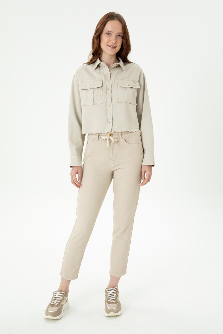 Kadın Bej Jean Pantolon - 50277890002