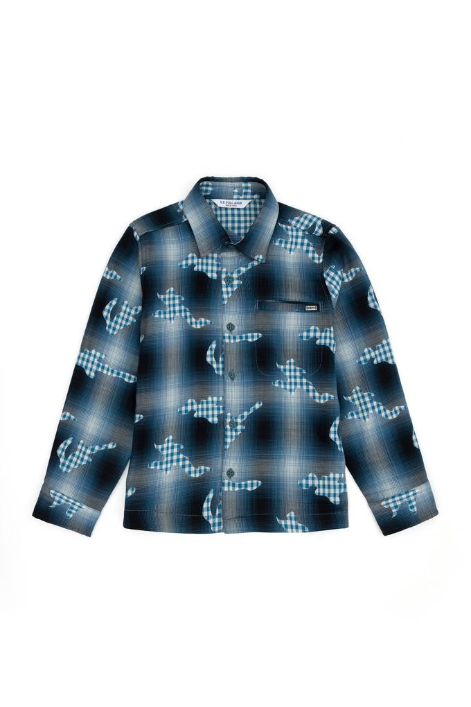 Erkek Çocuk Petrol Uzun Kollu Gömlek