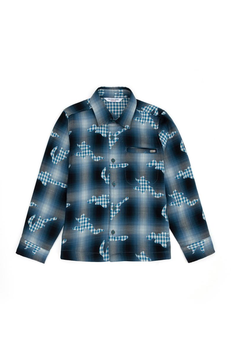 Erkek Çocuk Petrol Uzun Kollu Gömlek