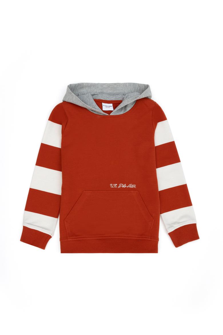 Çocuk Kiremit Kapüşonlu Sweatshirt