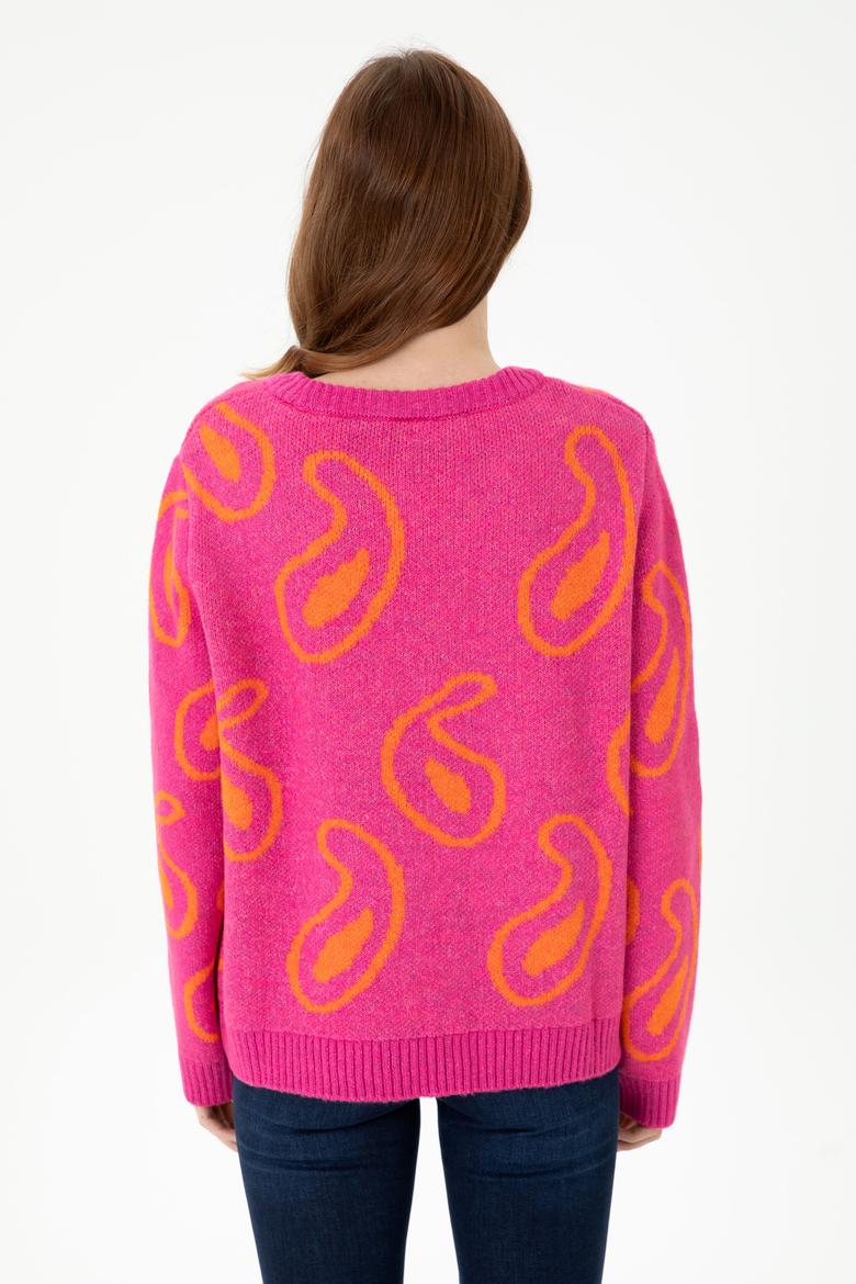 Kadın Bisiklet Yaka Menekşe Kazak - 50270424001