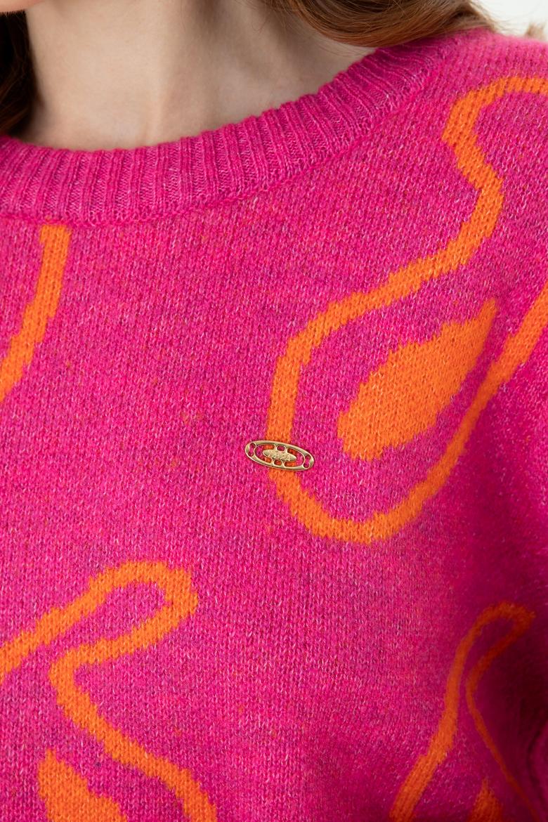 Kadın Bisiklet Yaka Menekşe Kazak - 50270424001