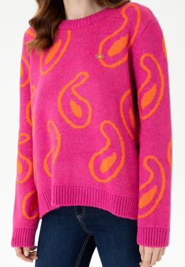 Kadın Bisiklet Yaka Menekşe Kazak - 50270424001