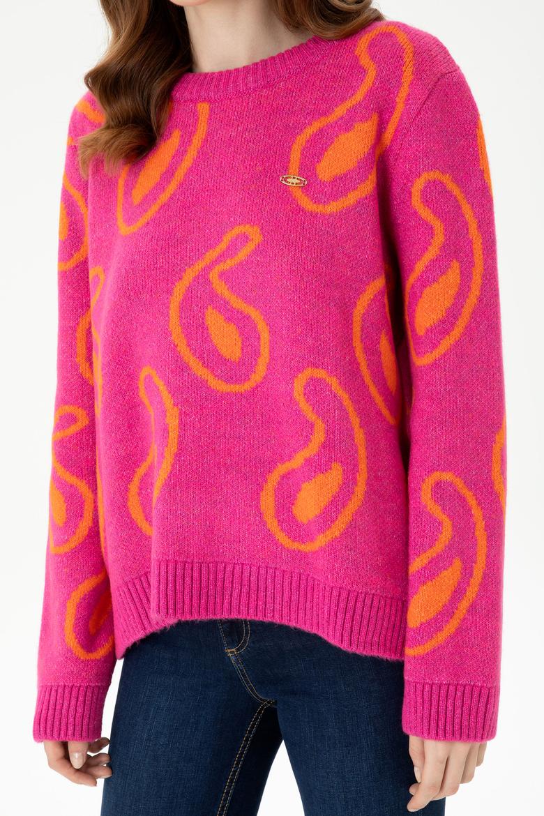 Kadın Bisiklet Yaka Menekşe Kazak - 50270424001