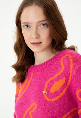 Kadın Bisiklet Yaka Menekşe Kazak - 50270424001