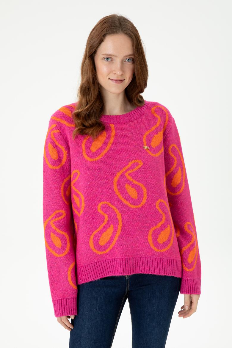 Kadın Bisiklet Yaka Menekşe Kazak - 50270424001