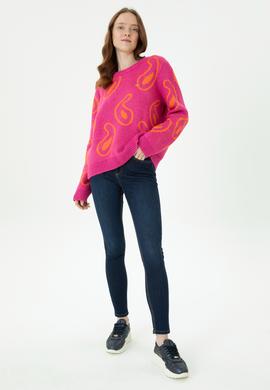 Kadın Bisiklet Yaka Menekşe Kazak - 50270424001