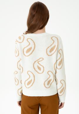 Kadın Bisiklet Yaka Krem Kazak - 50270424011