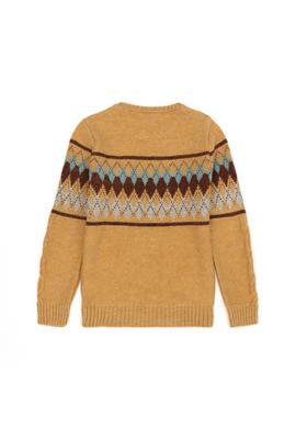 Erkek Çocuk Kum Melanj Bisiklet Yaka Triko Kazak - 50271363008