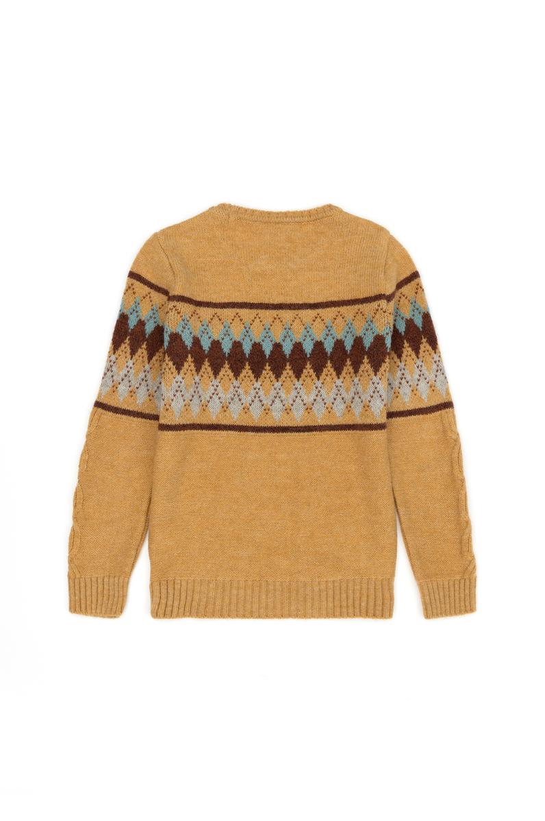 Erkek Çocuk Kum Melanj Bisiklet Yaka Triko Kazak