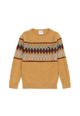 Erkek Çocuk Kum Melanj Bisiklet Yaka Triko Kazak - 50271363008