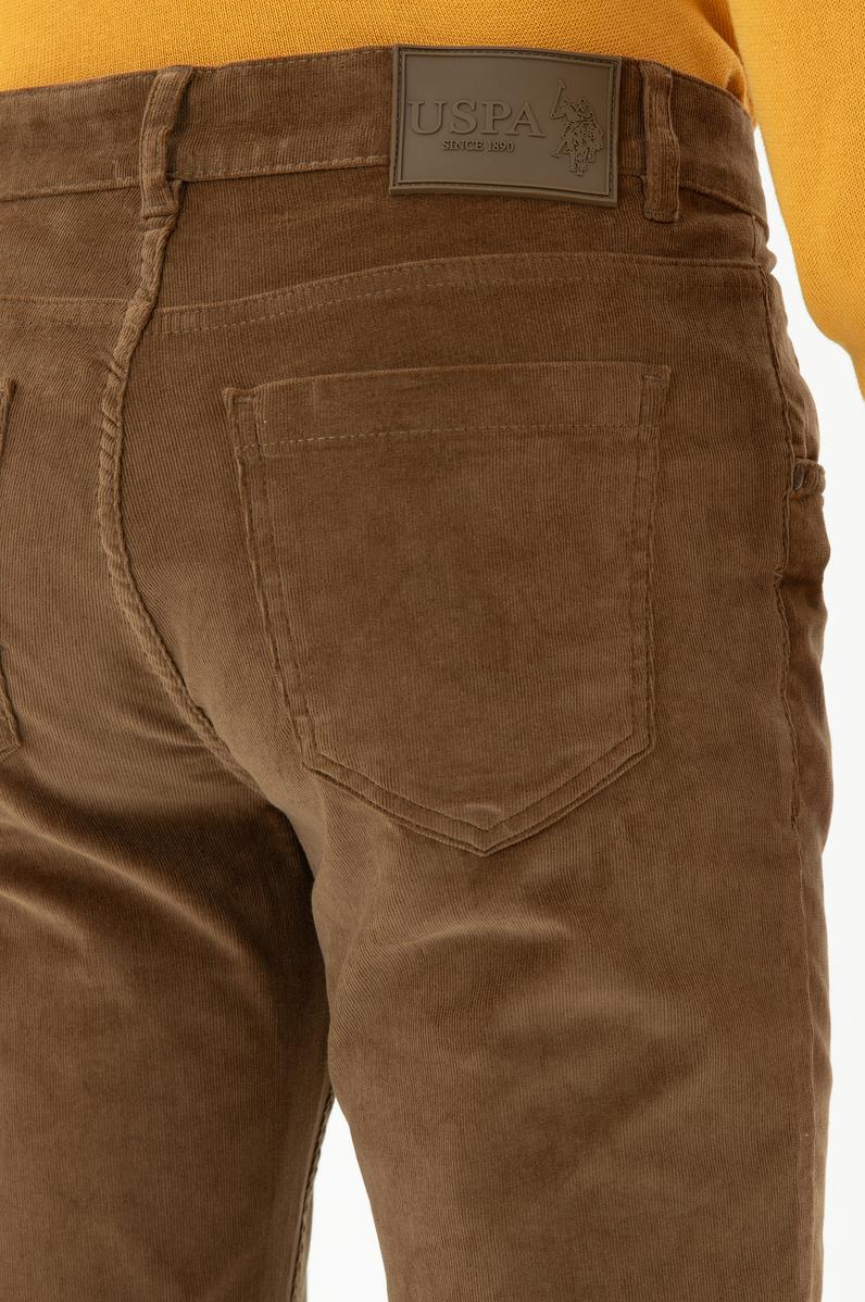 Erkek Slim Fit Camel Kanvas Pantolon
