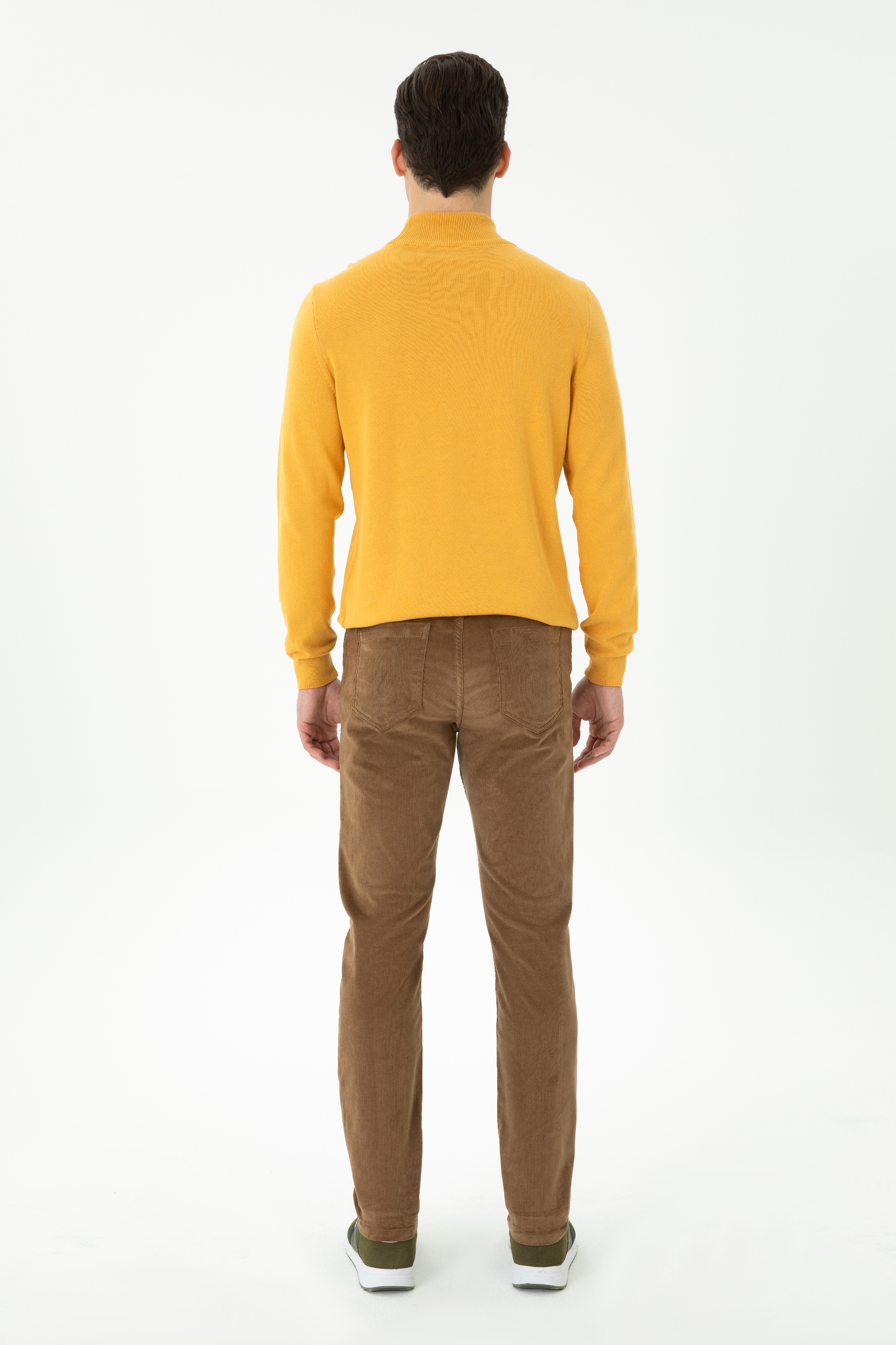 Erkek Slim Fit Camel Kanvas Pantolon - Image 4