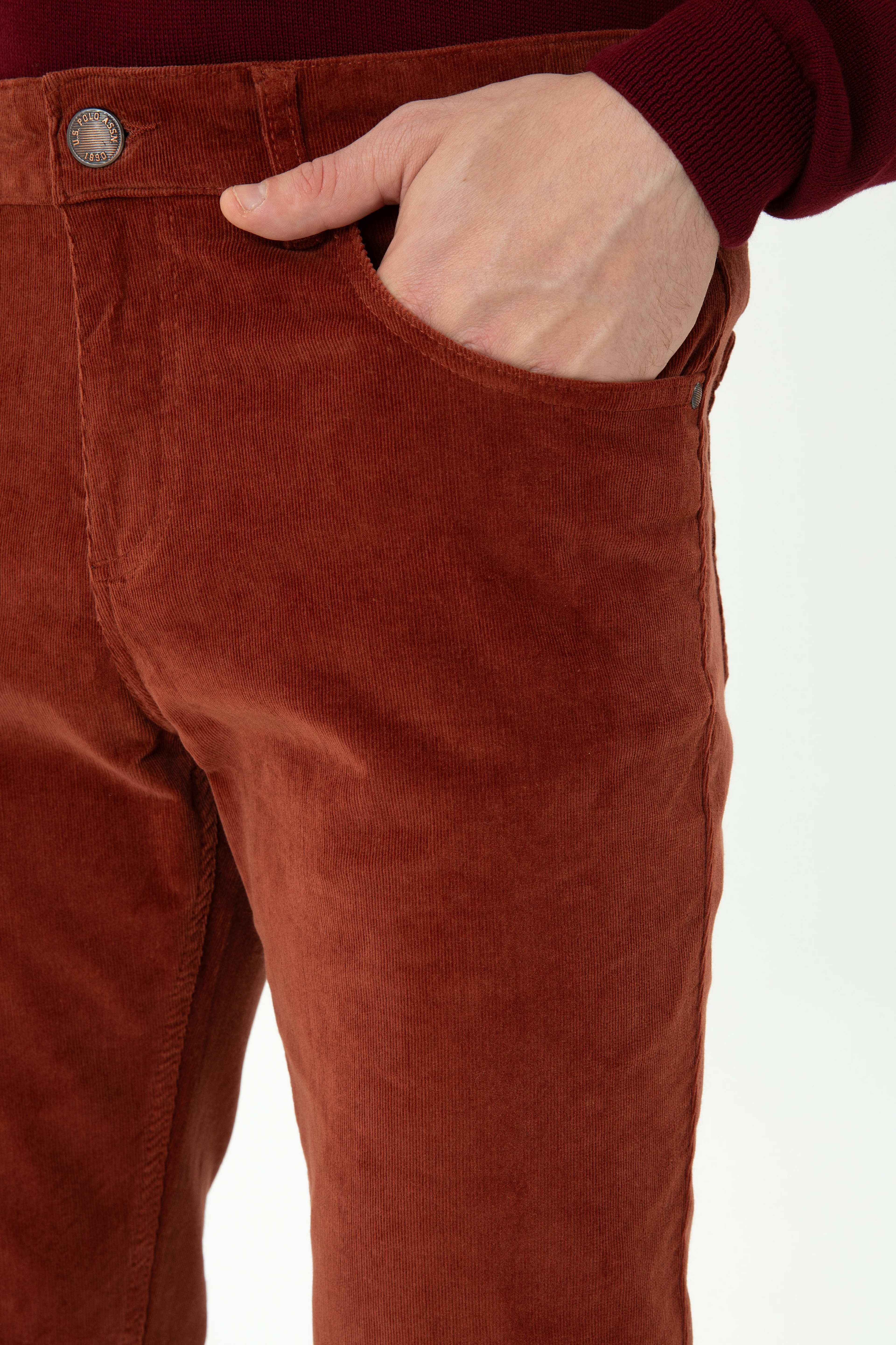 Erkek Slim Fit Kiremit Kanvas Pantolon - Image 6