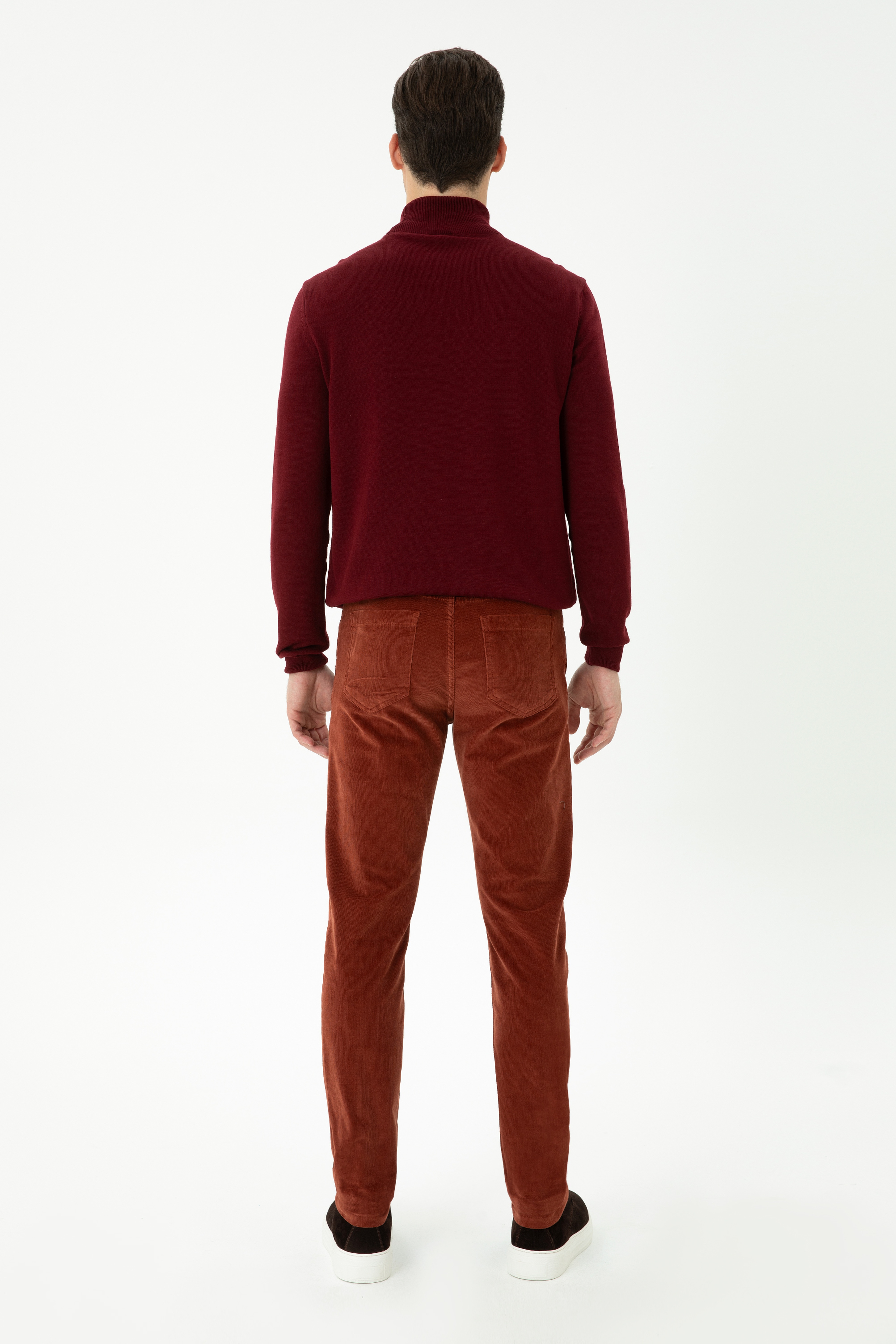 Erkek Slim Fit Kiremit Kanvas Pantolon