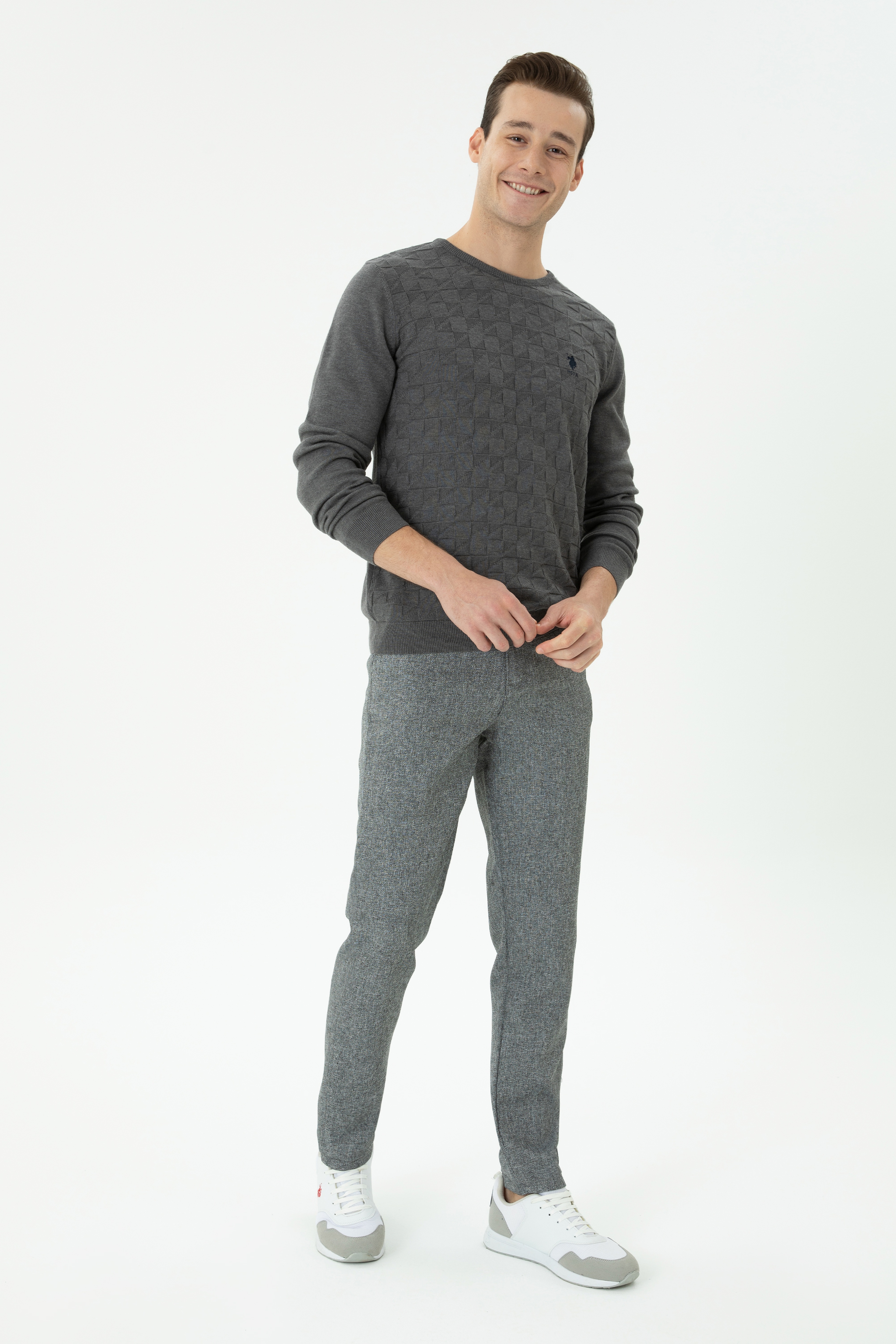 Erkek Carrot Fit Gri Kanvas Pantolon - Image 3