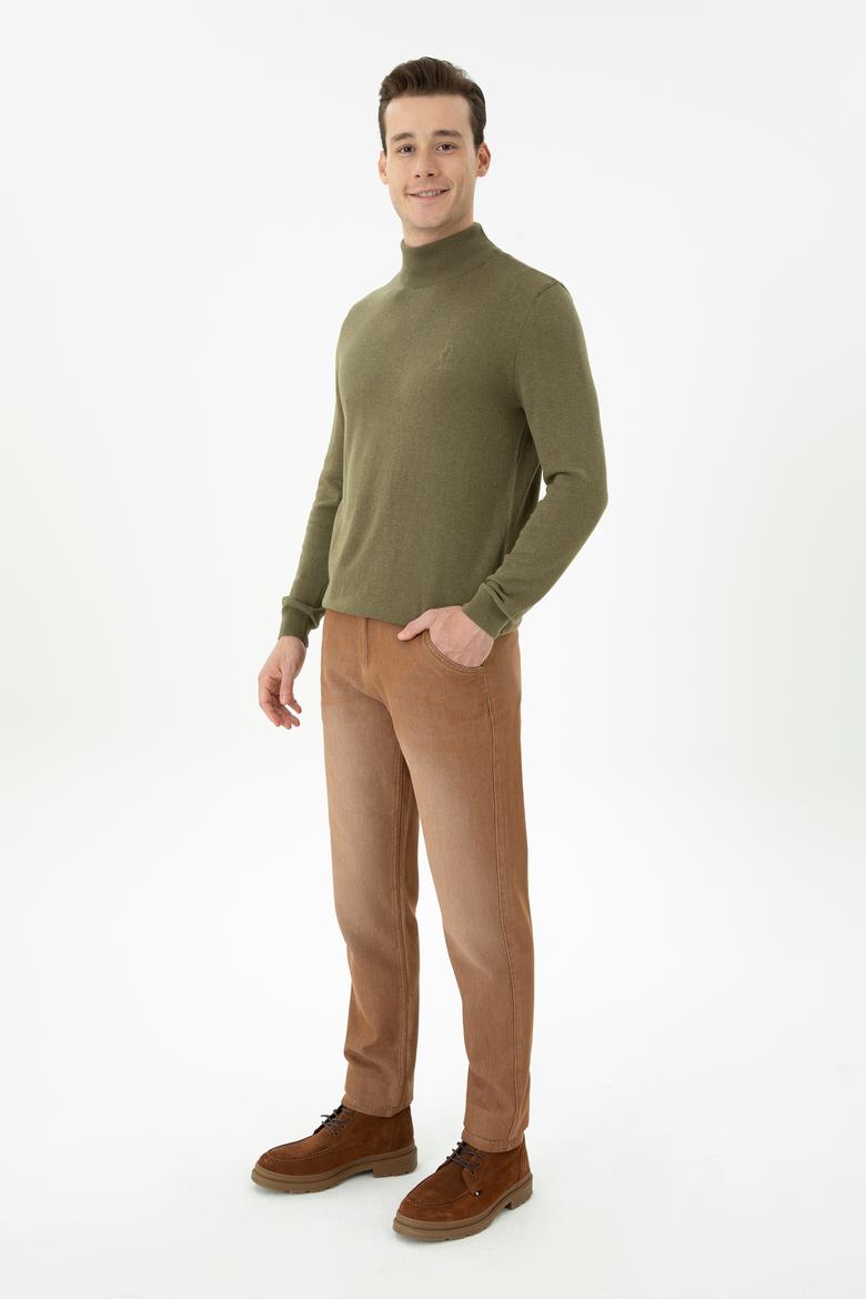 Erkek Haki Melanj Basic Kazak - 50269007154