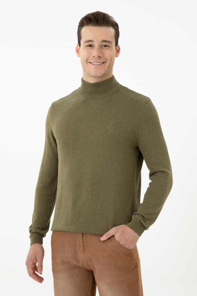 Erkek Haki Melanj Basic Kazak