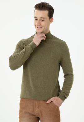 Erkek Haki Melanj Basic Kazak - 50269007154