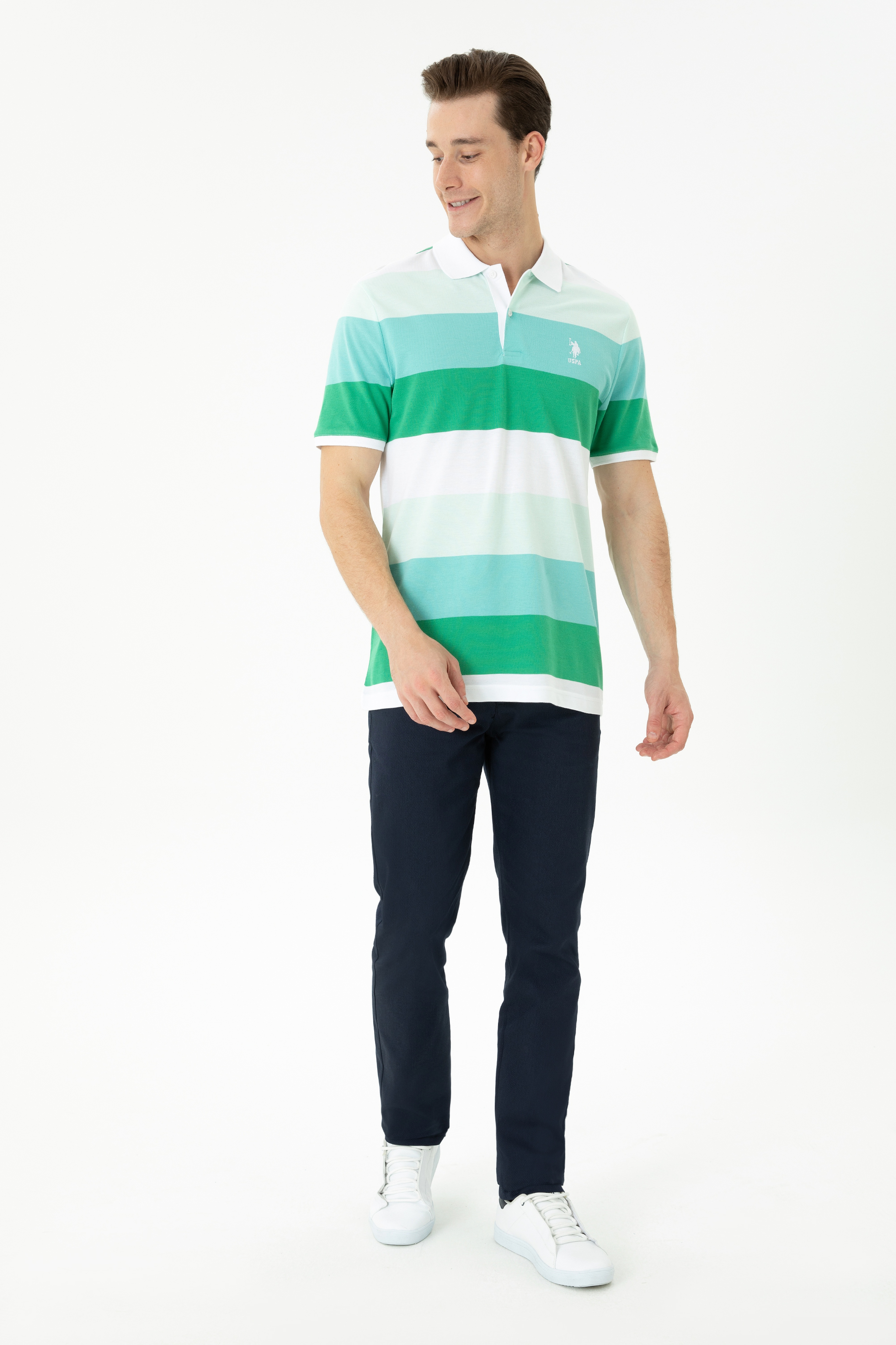 Erkek Yeşil Polo Yaka Tişört - Image 4